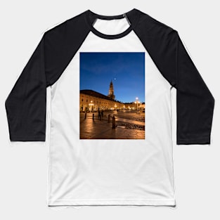 Moon Romantic Night Medieval Historical Architecture Italy Baseball T-Shirt